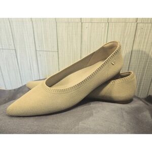 VIVAIA Women Beige Knit Pointed Toe Ballet Flats Shoes Size 40/9